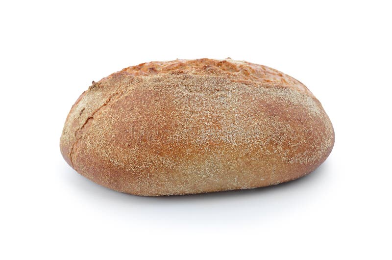 Vers brood van roggebrood, geïsoleerd op een witte achtergrond stock afbeeldingen