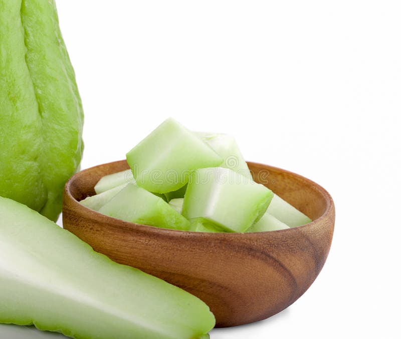 Vers Chayote geïsoleerd op witte achtergrond stock foto Vers Chayote geïsoleerd op witte achtergrond stock foto