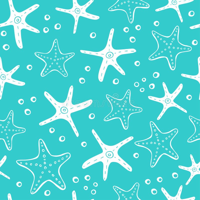 Vers creatief abstract marien naadloos patroon Overzeese het levensachtergrond met koralen, overzeese ster, shells en bellen Hand stock illustratie Vers creatief abstract marien naadloos patroon Overzeese het levensachtergrond met koralen, overzeese ster, shells en bellen Hand stock illustratie