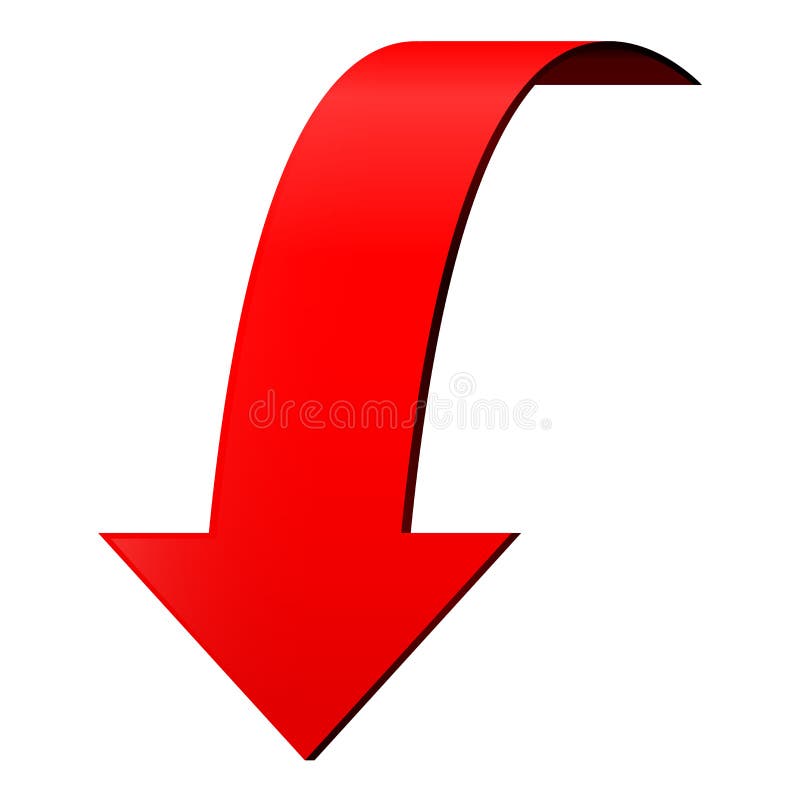 Vers Le Bas Fleche Rouge Illustration De Vecteur Illustration Du Courbe Vers Le Bas Fleche Rouge Illustration De Vecteur Illustration Du Courbe
