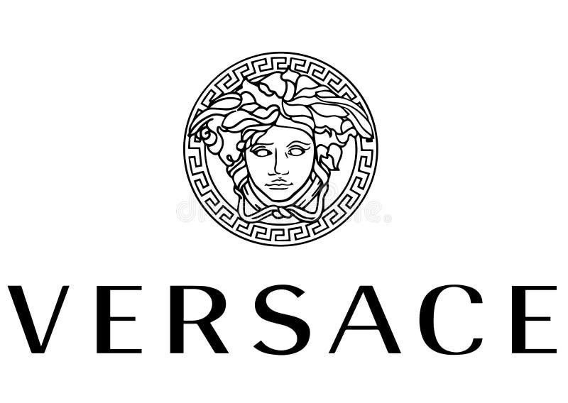 Versace ロゴ看板 Logo Versace obraz stock editorial. Ilustracja złożonej z