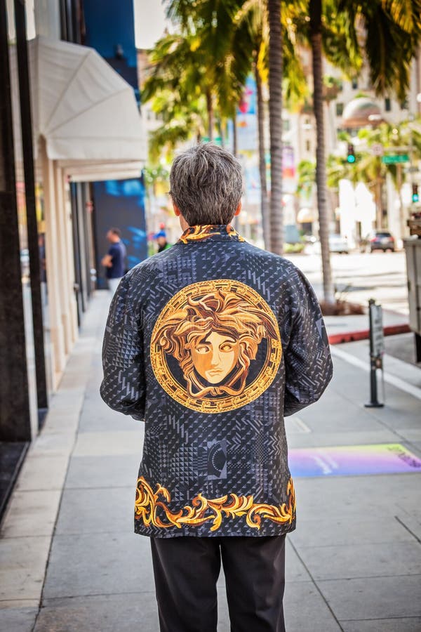 Versace Silk Shirt with Medusa Logo Editorial Image - Image of angeles,  rodeo: 108435355