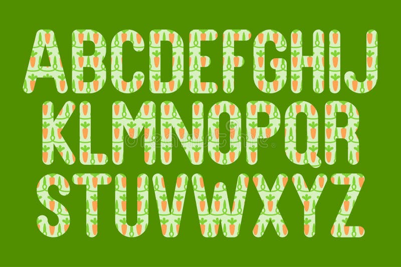 Versatile Collection of Carrots Alphabet Letters for Various Uses Stock