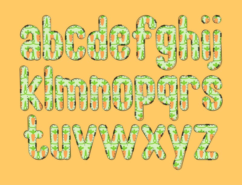 Versatile Collection of Carrots Alphabet Letters for Various Uses Stock