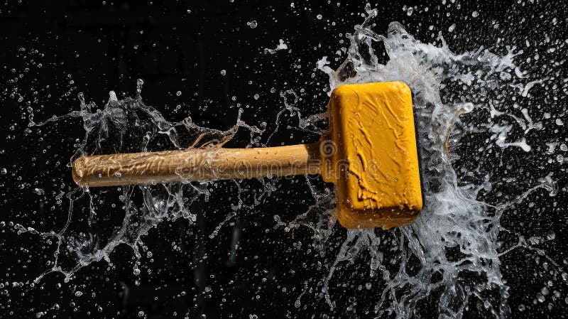 Versatile Rubber mallet Construction Tool Horizontal Illustration. stock image