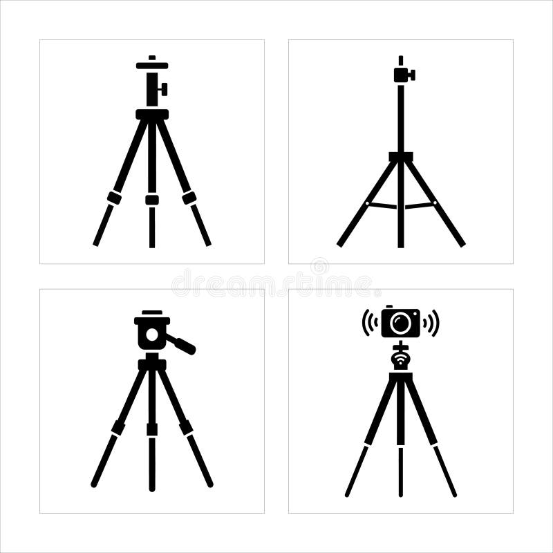 High stability tripod designs for photography videography and surveying. Theodolite logo illustrations