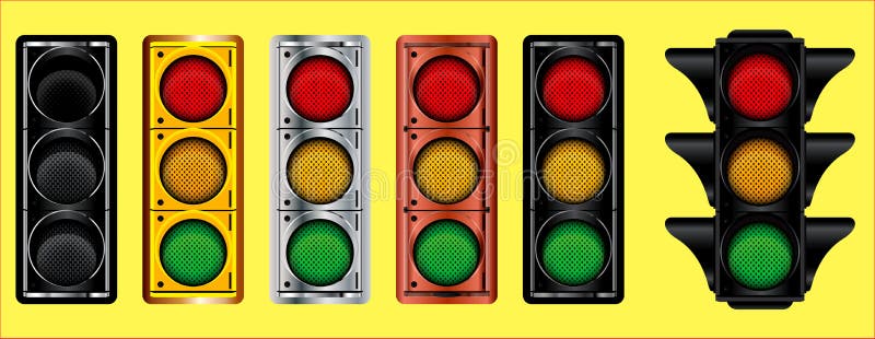 Verschieden vom Ampel-Entwurfsgold, Bronze, Silber, dunkles Metall lizenzfreie abbildung Verschieden vom Ampel-Entwurfsgold, Bronze, Silber, dunkles Metall lizenzfreie abbildung