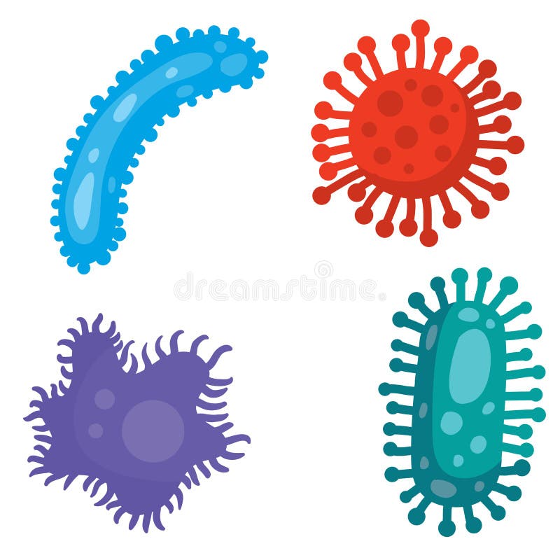 Verschiedene Arten Von Viren Bakterien Biologie Organismen Epidemischer Virus Infektion Ebola Kranker Medizinische Genetik Vektor Abbildung Illustration Von Infektion Verschiedene