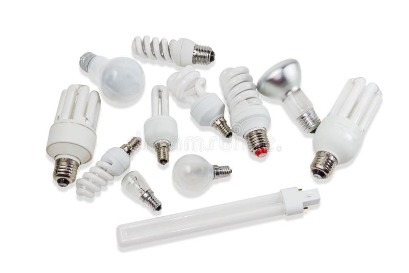 Verschiedene Elektrische Lampen Von Verschiedenen Arten Der