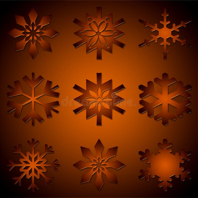 Verschiedene verschiedene Schneeflocken lizenzfreie abbildung