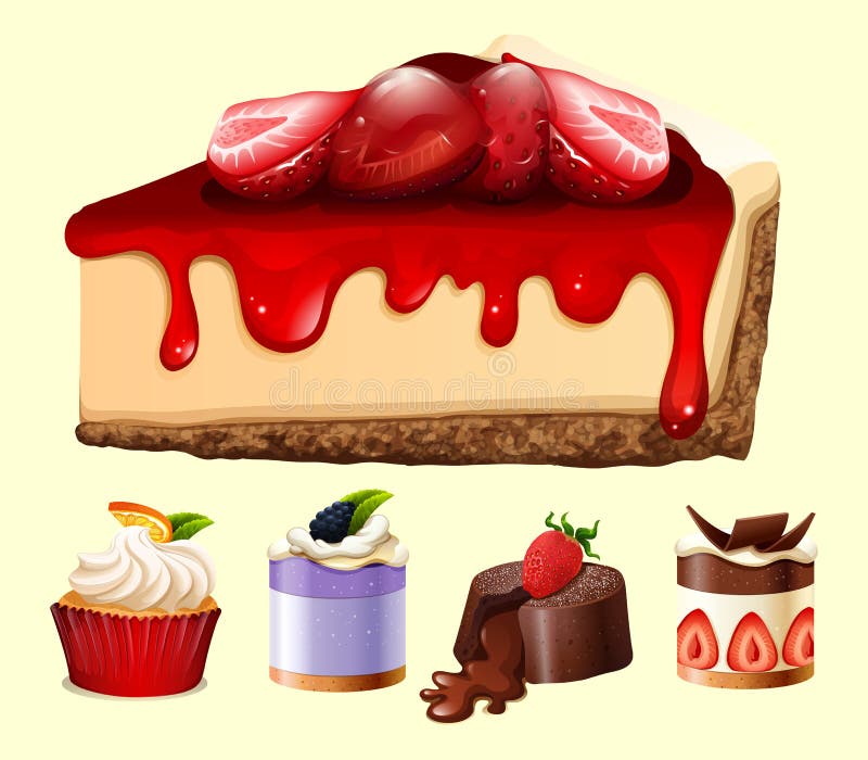 Verschillend soort desserts vector illustratie Verschillend soort desserts vector illustratie