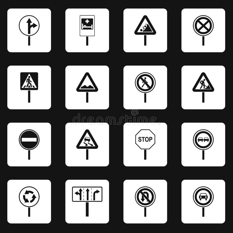 Verschillende de tekendriehoekenvector van verkeerstekenpictogrammen royalty-vrije illustratie Verschillende de tekendriehoekenvector van verkeerstekenpictogrammen royalty-vrije illustratie