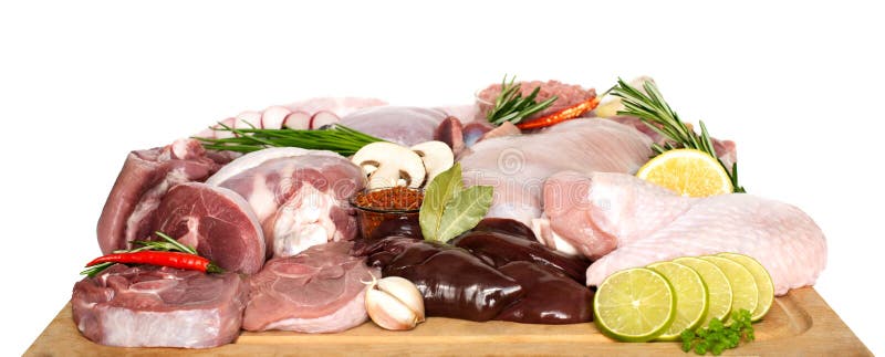 lijst Oefenen terugvallen Verschillende Soorten Het Vlees Van Turkije En Kip, Lapjes Vlees Stock  Illustratie - Illustration of koken, dier: 145881946