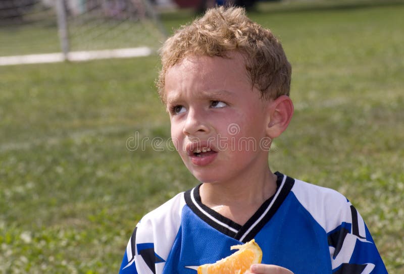 Verschwitzter Fußball-Spieler stockbilder Verschwitzter Fußball-Spieler stockbilder