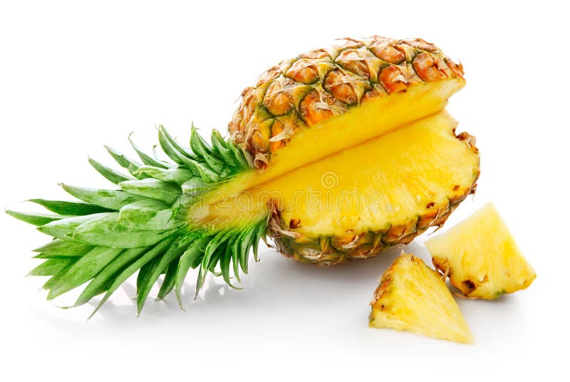 Verse ananas met snede stock afbeelding