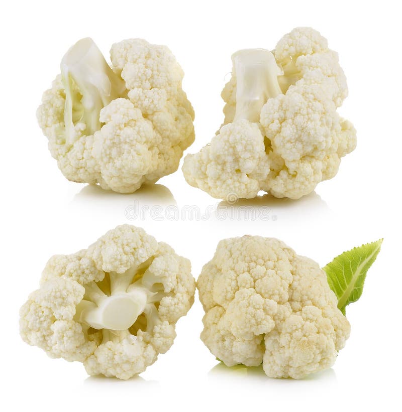 Verse Bloemkool op witte achtergrond stock afbeelding Verse Bloemkool op witte achtergrond stock afbeelding