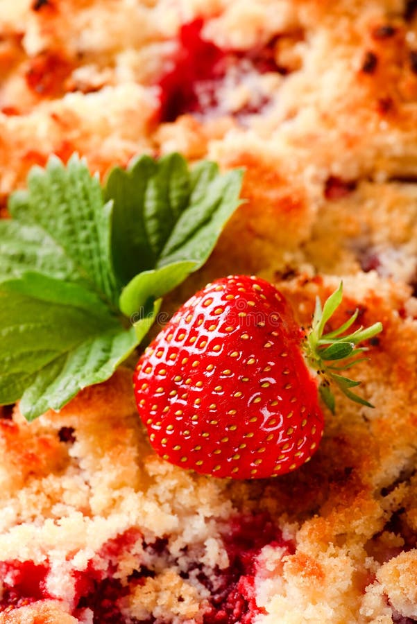 Verse enige aardbei op vlaai met bessen stock foto's Verse enige aardbei op vlaai met bessen stock foto's