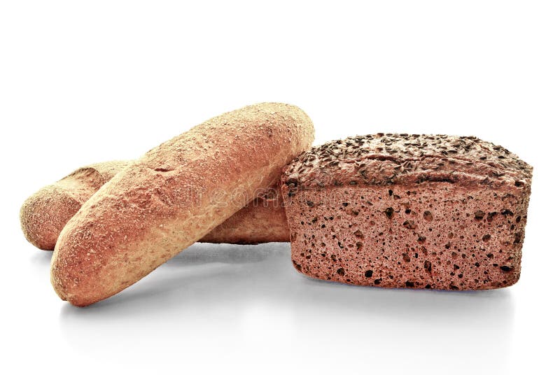 Verse gebakken goederen op witte achtergrond royalty-vrije stock afbeelding