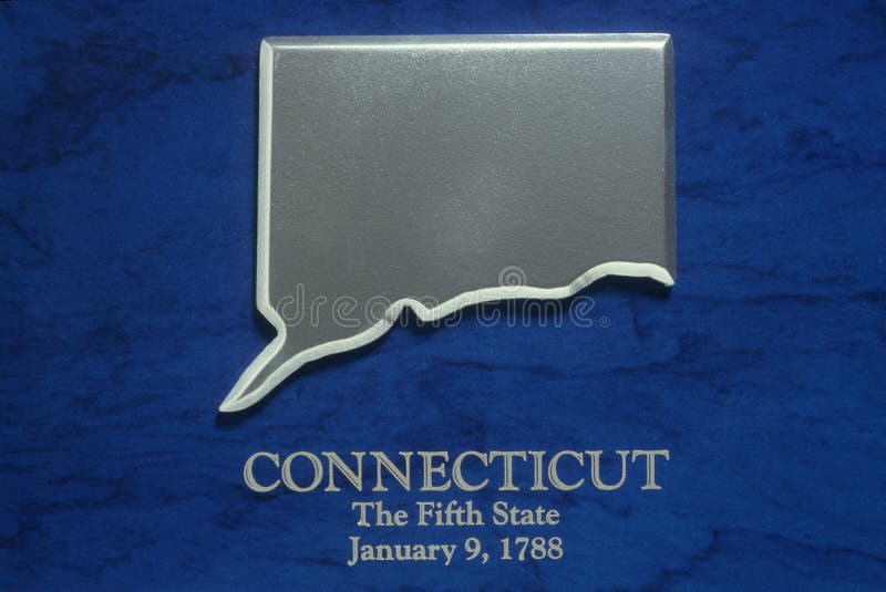 Versilbern Sie Karte von Connecticut
