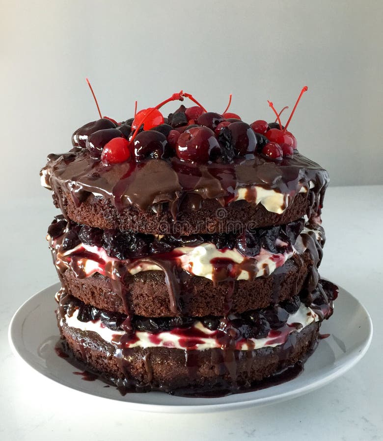 Version Americaine D Un Gateau De Foret Noire Image Stock Image Du Nourriture Dessert