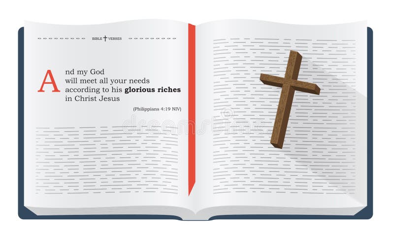 Versos da Bíblia sobre as riquezas do deus ilustração do vetor Versos da Bíblia sobre as riquezas do deus ilustração do vetor