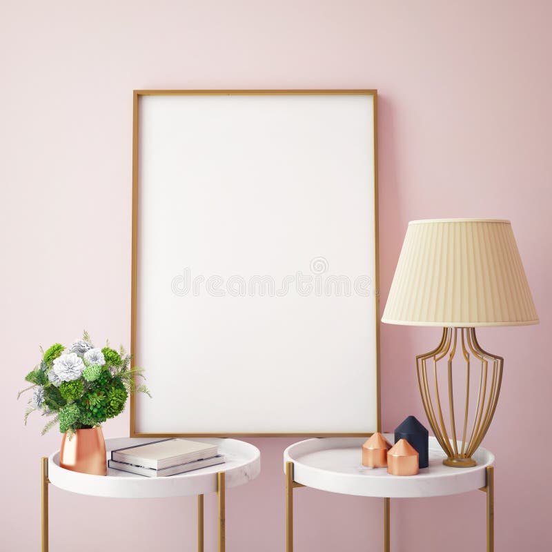 Verspotten Sie herauf Plakatrahmen im Hippie-Innenhintergrund, lizenzfreies stockfoto Verspotten Sie herauf Plakatrahmen im Hippie-Innenhintergrund, lizenzfreies stockfoto