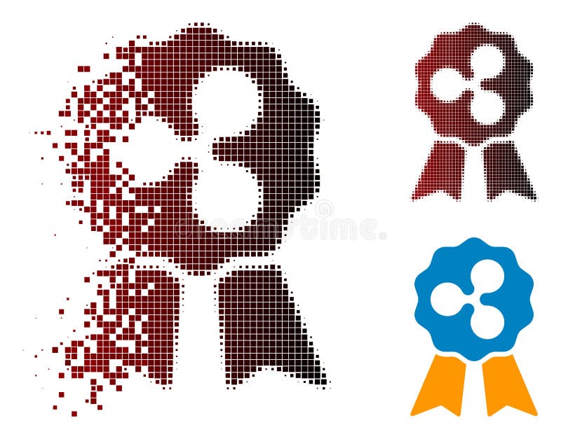 Verspreid Dot Halftone Ripple Reward Ribbons-Pictogram royalty-vrije illustratie Verspreid Dot Halftone Ripple Reward Ribbons-Pictogram royalty-vrije illustratie