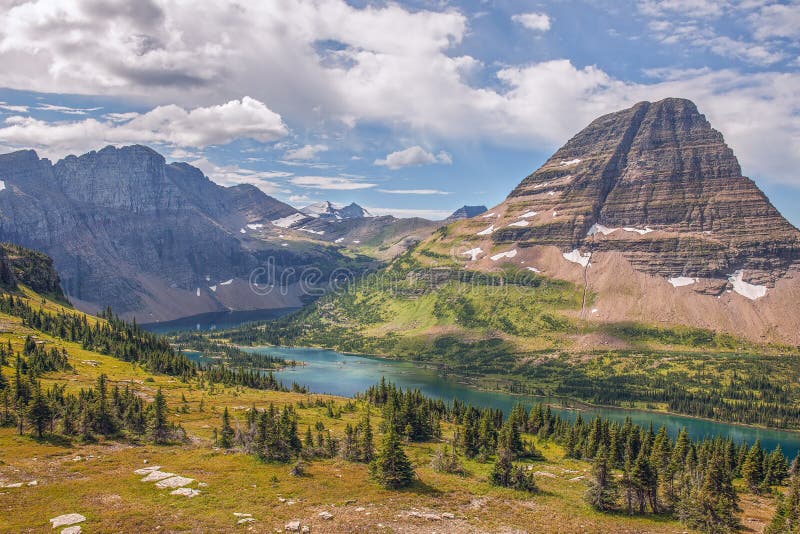 Versteckter See Glacier Nationalpark montana USA lizenzfreies stockfoto Versteckter See Glacier Nationalpark montana USA lizenzfreies stockfoto