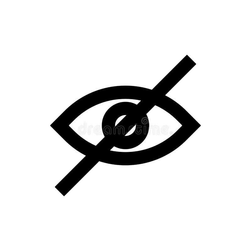 Auge Versteckte Unsichtbare Symbol. Vektorillustrationsebene Stock Abbildung Illustration von