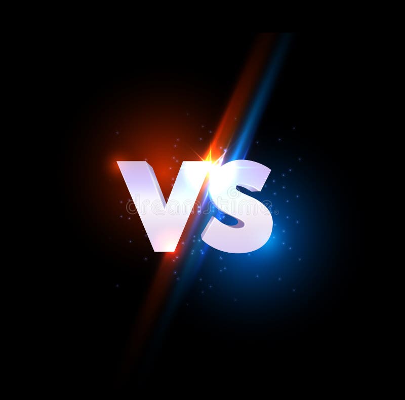 Versus vs lightning sign, game sport confrontation vector illustration
