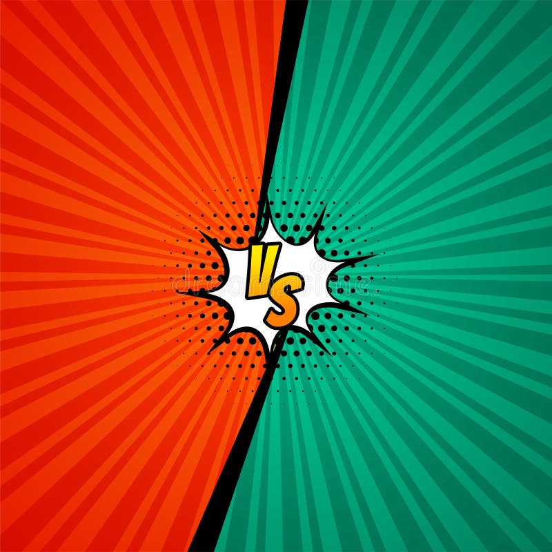 Versus vs screen comic style background design stock illustration