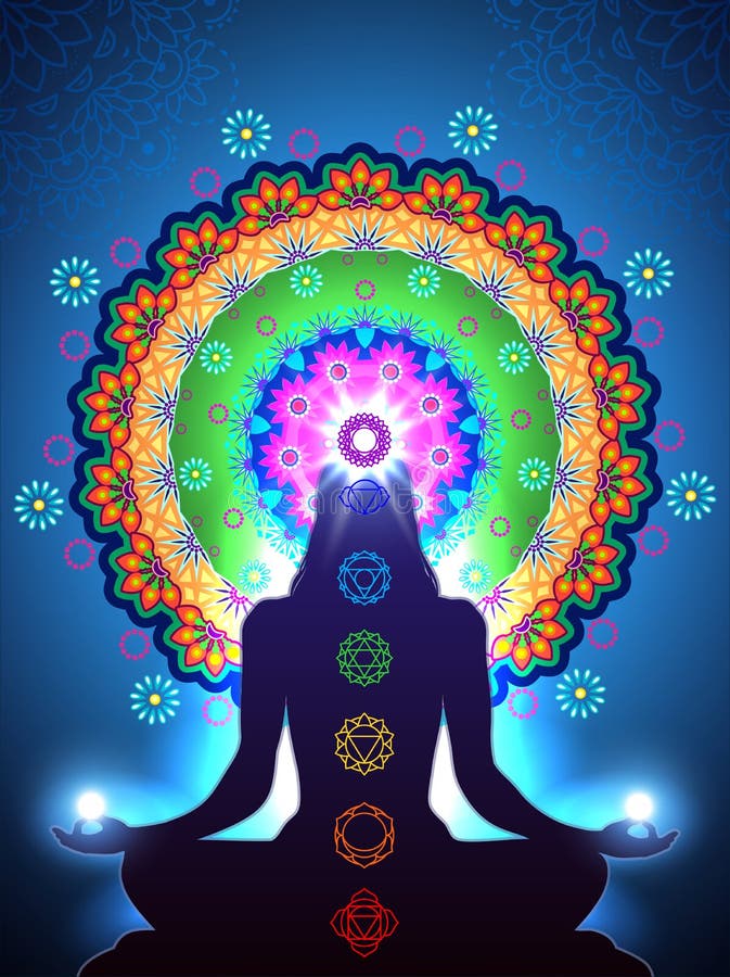 Vert de méditation de Chakra illustration stock Vert de méditation de Chakra illustration stock