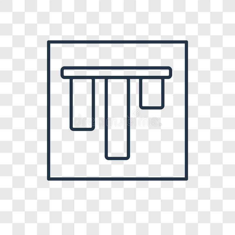 Vertical alignment concept vector linear icon isolated on transparent background, Vertical alignment concept transparency logo in.