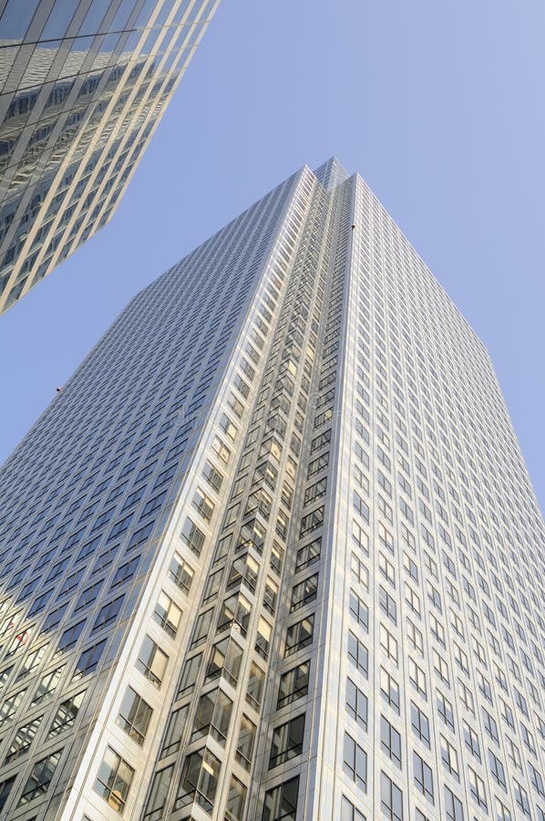 Vertical constructions with blue sky in background