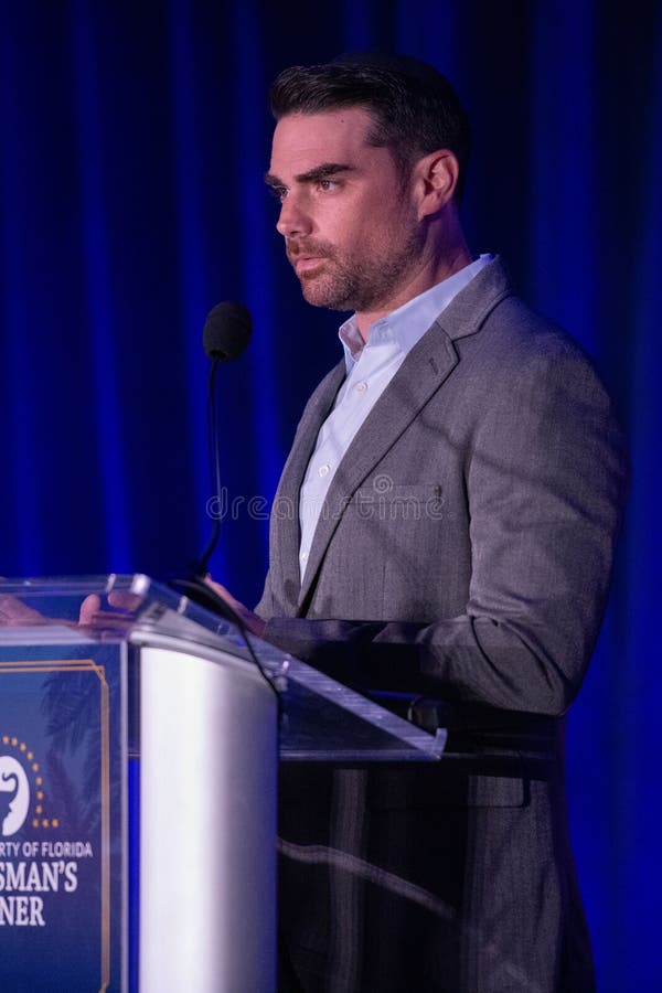 A vertical of Ben Shapiro speaking at the Florida GOP Statesman&#x27;s dinner. A vertical of Ben Shapiro speaking at the Florida GOP Statesman&#x27;s dinner