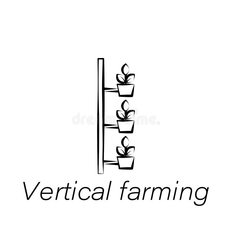 Vertical Farming Hand Draw Icon. Element of Farming Illustration Icons