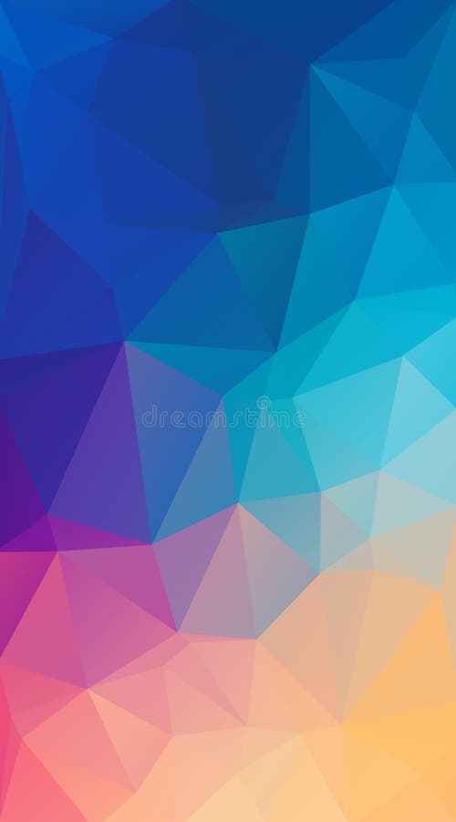 Vertical Flat Polygonal Background for Your Smartphone. Stock Vector -  Illustration of creative, color: 108410414