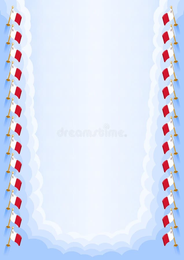 Vertical Frame and Border with Malta Flag Stock Vector Illustration