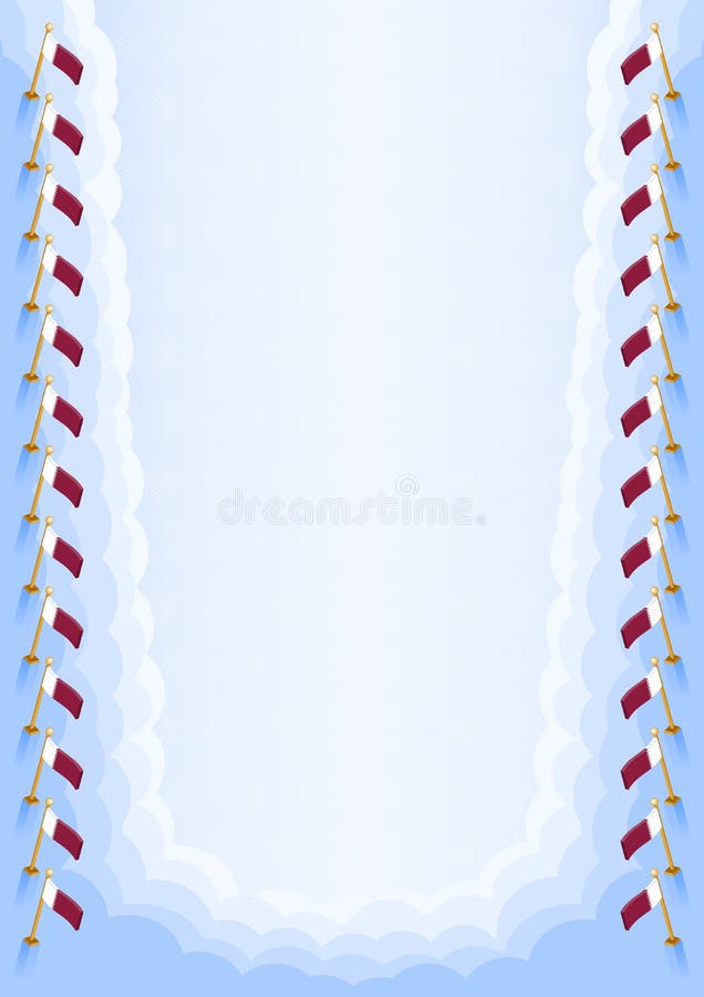 Vertical Frame and Border with Qatar Flag Stock Vector Illustration of poster, white 178681935