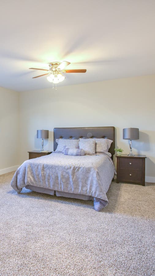 Vertical Frame the Master Bedroom with a View into the Closet Stock Image Image of room