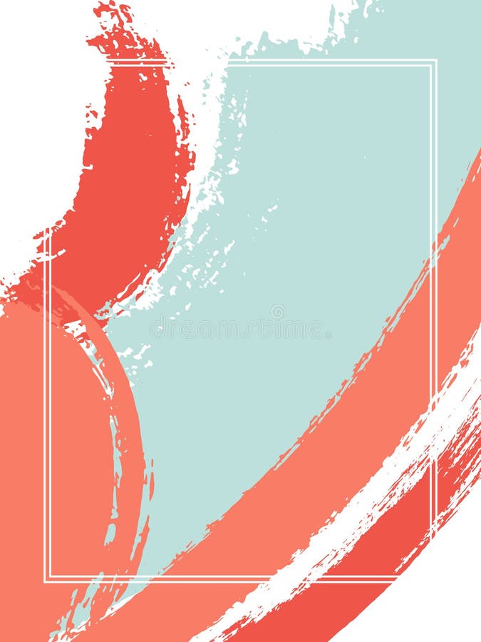 Vertical Frame with Paint Brush Strokes Background. Graphic Design