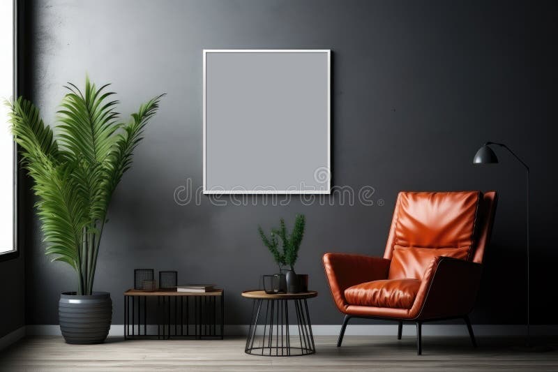 Vertical Frame Wall Art Mockup Modern Living Room Wall Art Display