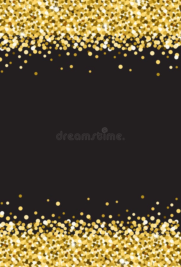 Vertical Gold Shimmer Sparkle on Black Background Vector 2 Stock Vector