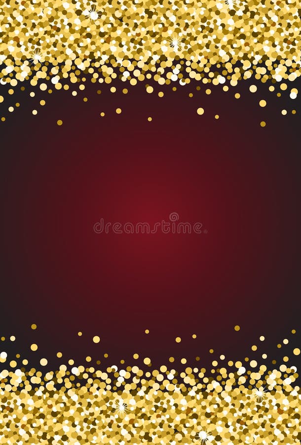 Vertical Gold Shimmer Sparkle On Burgundy Red Background Vector 1 Stock