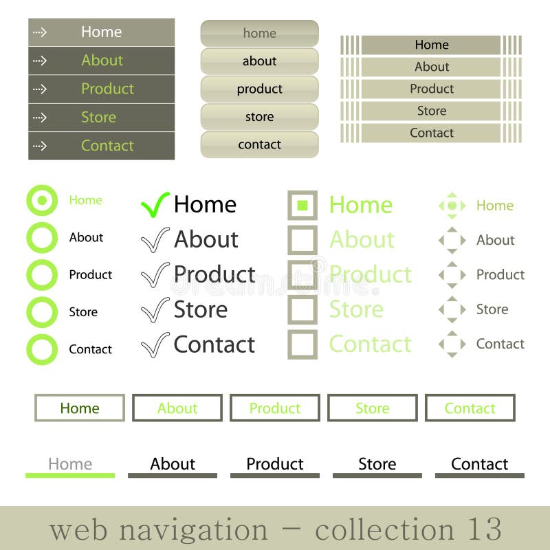 Vertical and horisontal web navigations