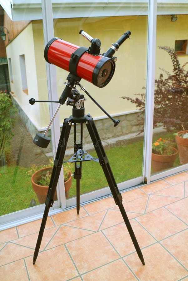 Telescope in Living Room Interior Stock Photo Image of metal, pink