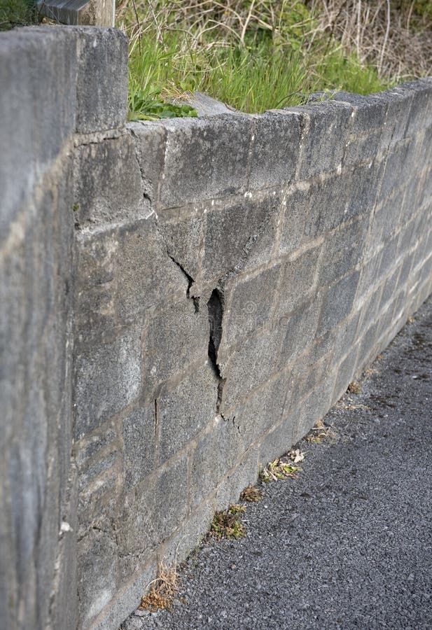 Wall Falling Due To Large Crack in Bricks Stock Image Image of brick