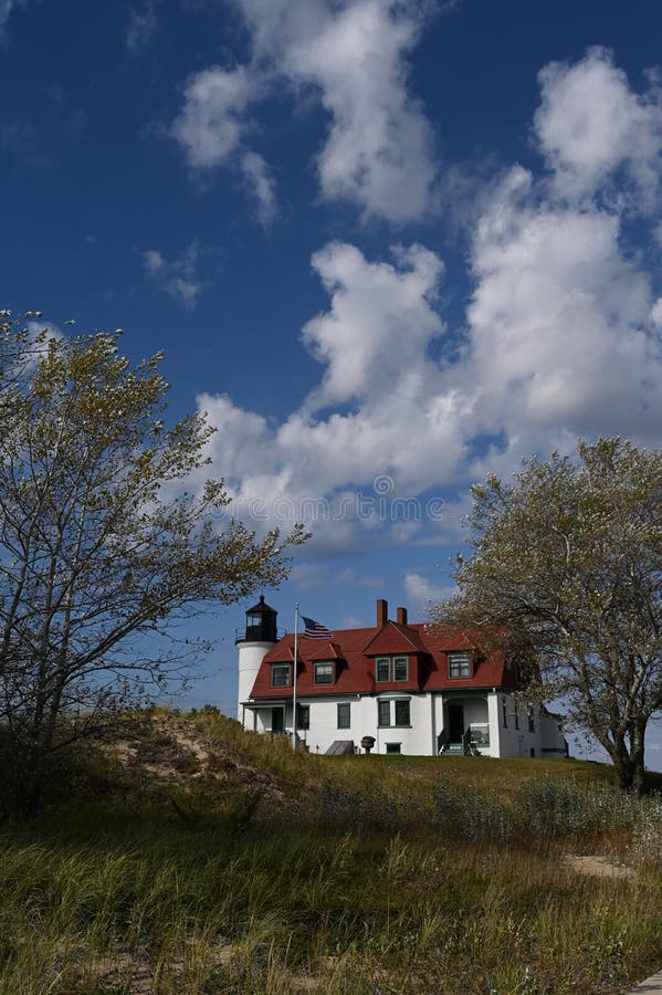 Point Betsie Lighthouse in Summer Stock Photo Image of beach, frankfort 241326722