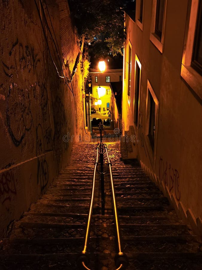 Stairs Going Down Porto Descent Stock Photo 2340111027