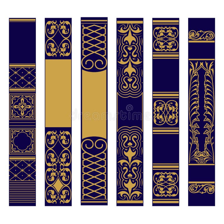 Gold Pattern Book Spine Stock Illustrations 92 Gold Pattern Book